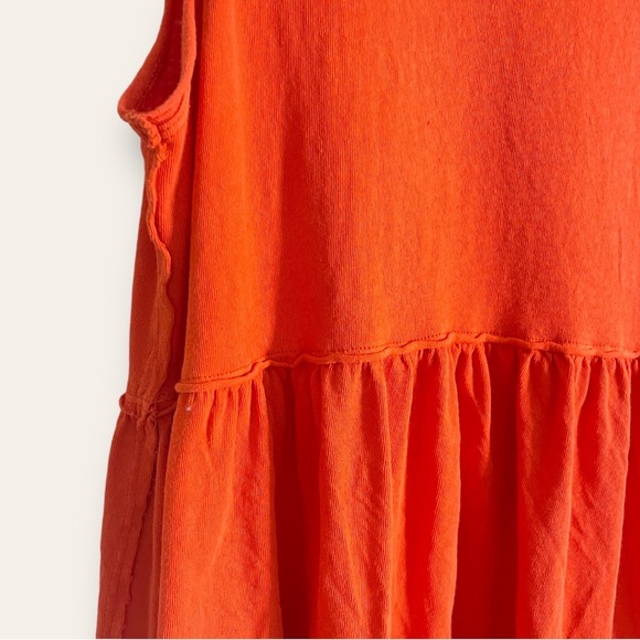 SOLD🚨Free People Raw Edge Drop Waist Sleeveless Anytime Tank Orange - Picture 3 of 10